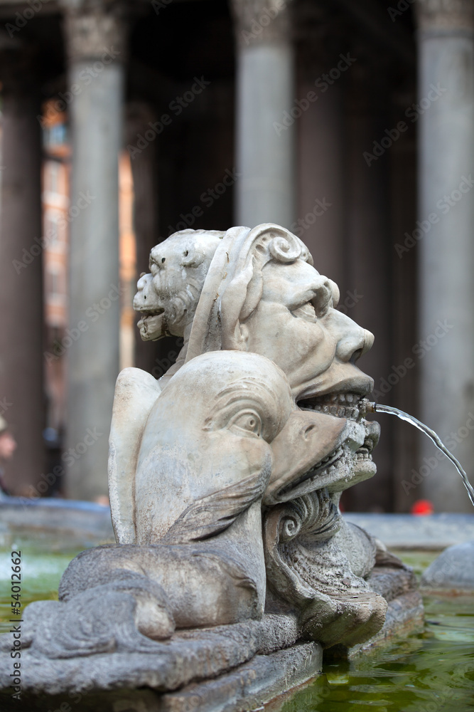 the baroque fountain in the Piazza della Rotonda Rome, Italy the baroque fountain in the Piazza della Rotonda Rome, Italy