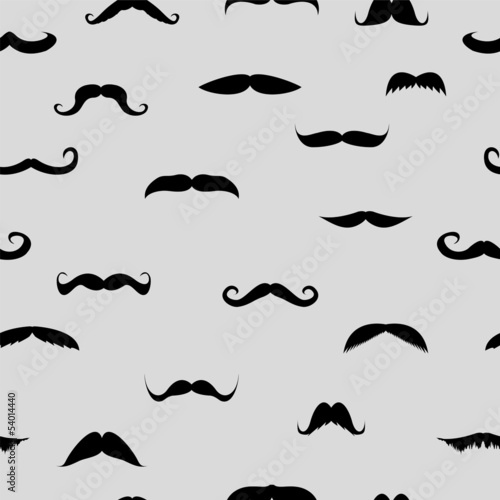 seamless background. mustache on a white