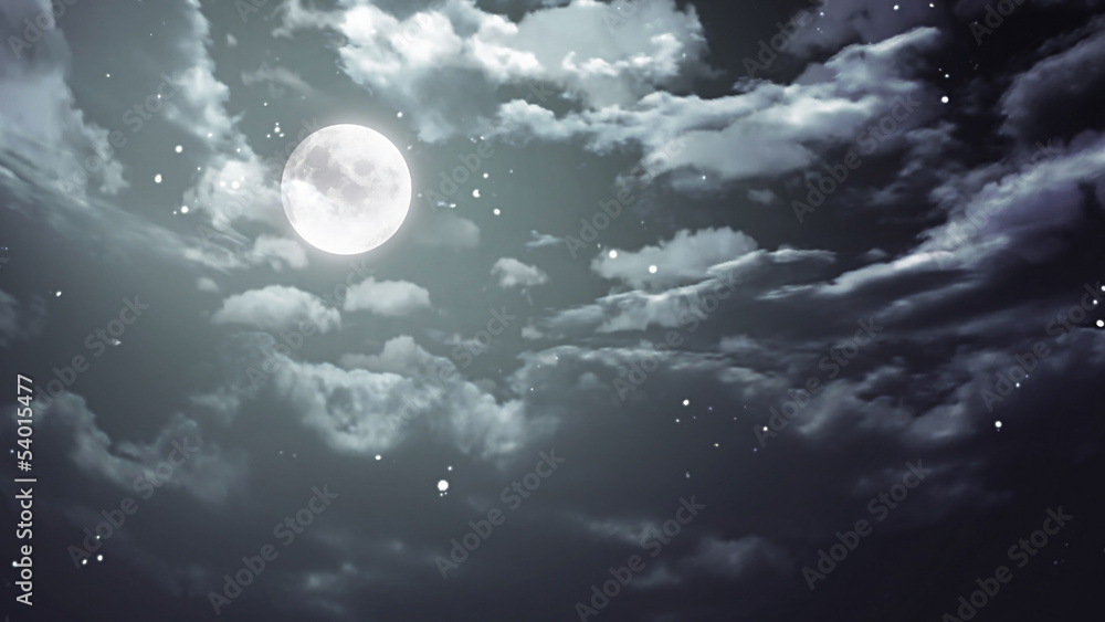 Fototapeta premium Halloween moon and dark sky wide