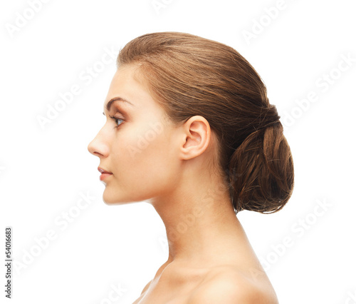 face of woman with beautiful hairstyle photo