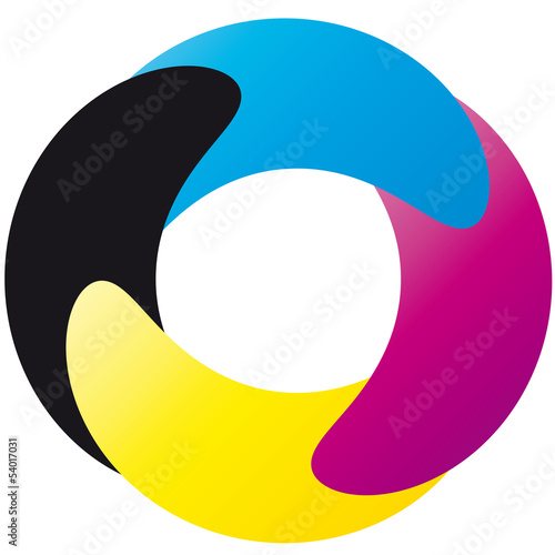Drucken, Druckerei,  Vierfarbdruck, Offsetdruck, cmyk - Logo