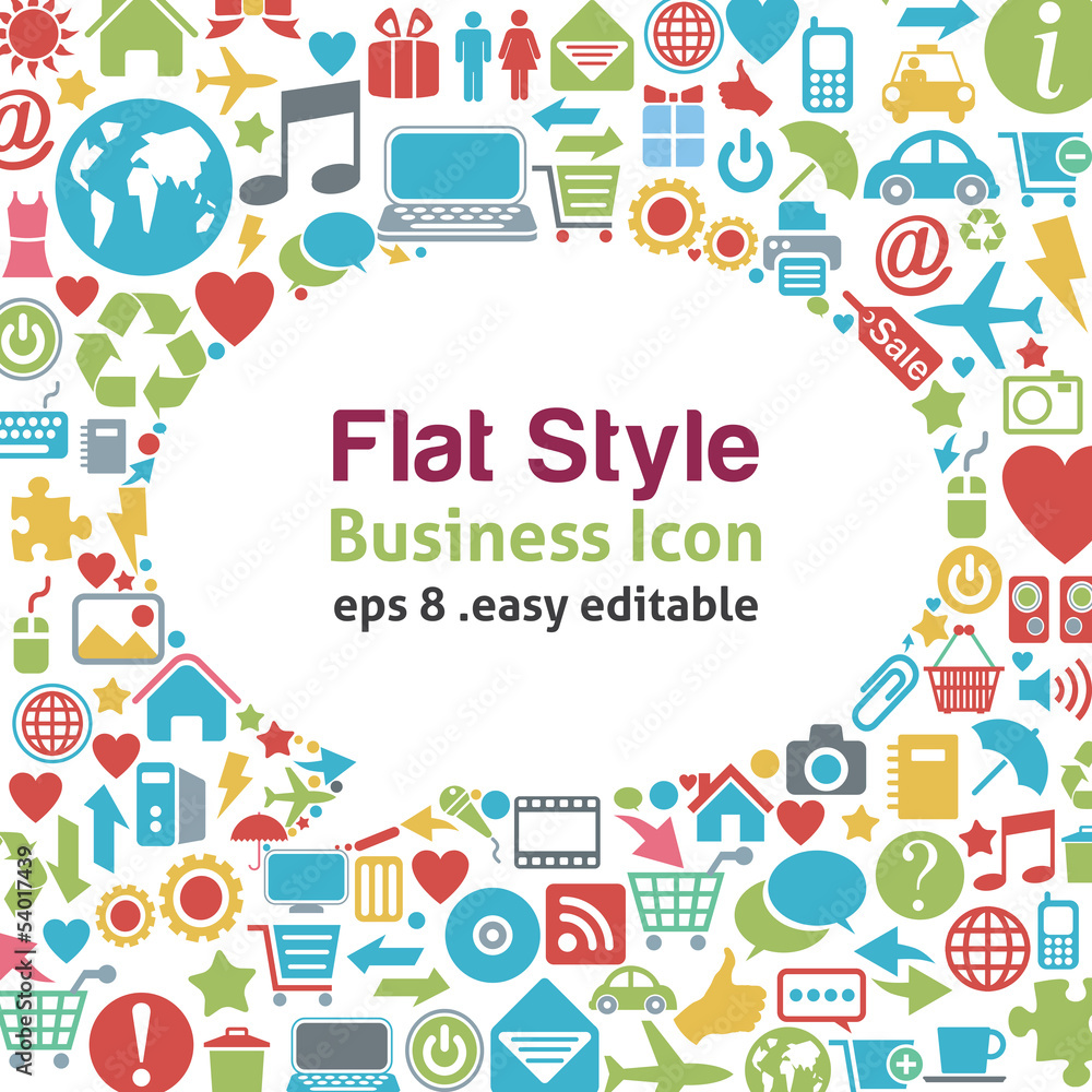 Flat style talk icon -- business concept