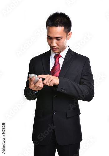 business man use mobile phone