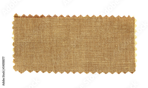 brown fabric swatch samples isolated on white background