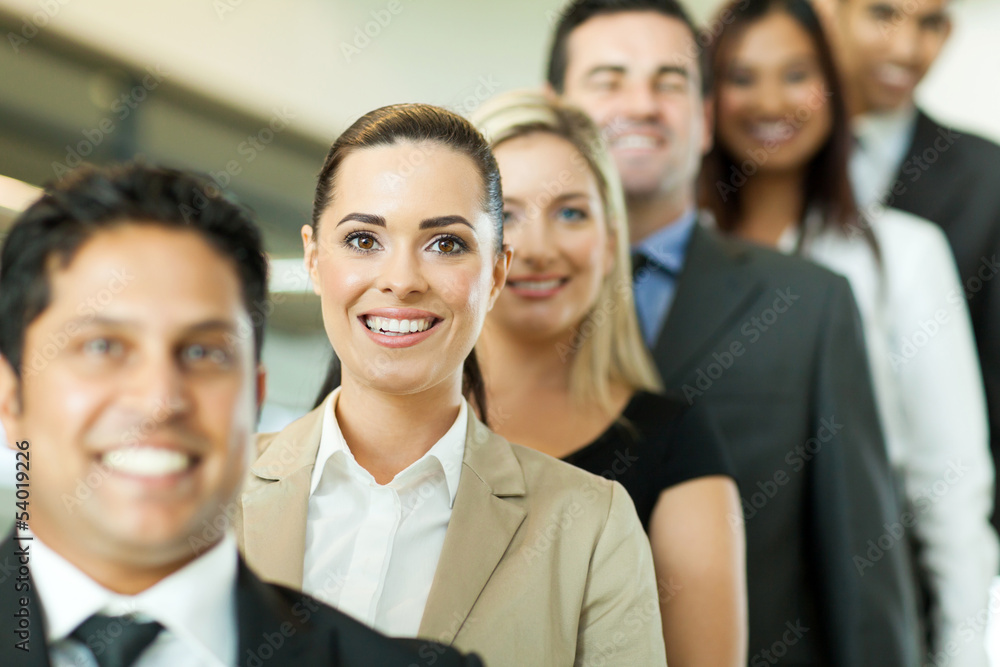 successful business people in a row successful business people in a row