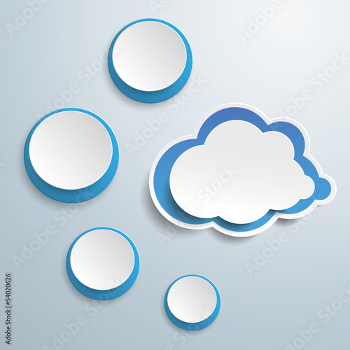 Blue Cloud With Four Circles