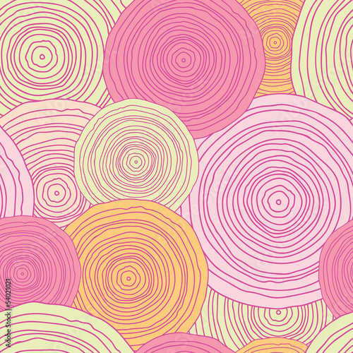 Vector doodle circle texture seamless pattern background with
