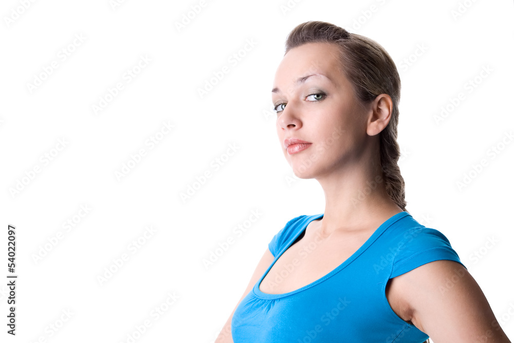 Portrait of a young serious blonde woman Portrait of a young serious blonde woman