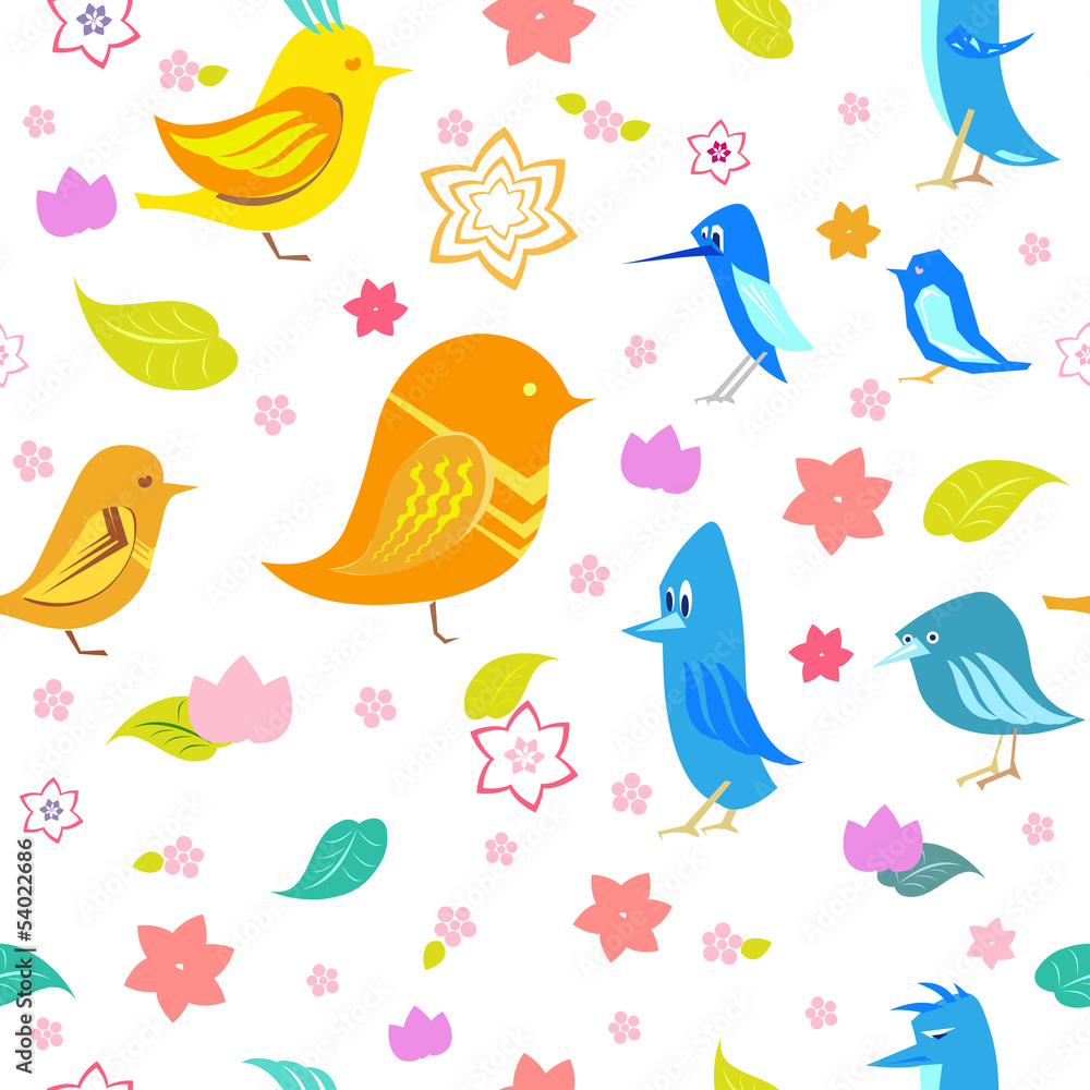 Fototapeta premium Bird seamless pattern