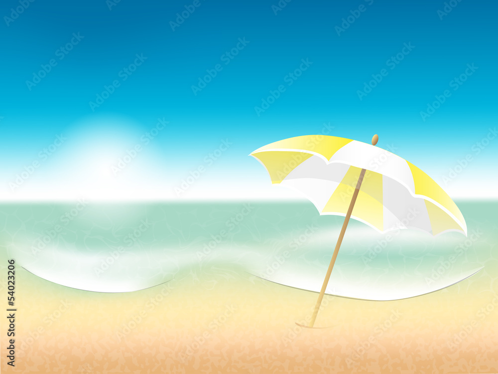 Vector abstract summer poster with beach background Vector abstract summer poster with beach background