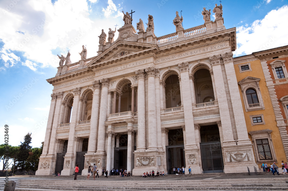 San Giovanni al Laterano Basilica front fachade at Rome