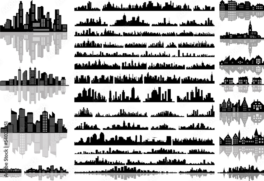 vector city skylines and cityscapes