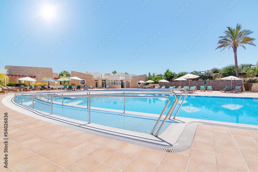 Modern swimming pool and a track for the disabled. In summer, th