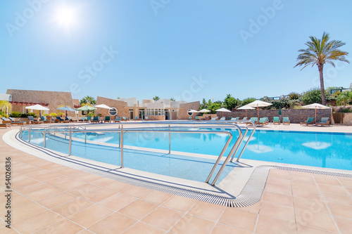 Modern swimming pool and a track for the disabled. In summer, th © sergojpg