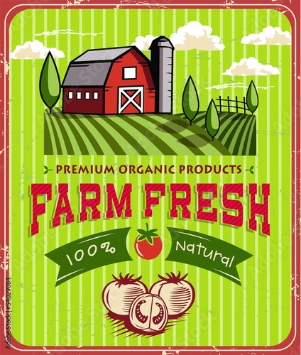 Vintage Farm Fresh Poster Design
