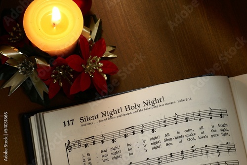 Obraz na płótnie Detail of songbook with christmas carols
