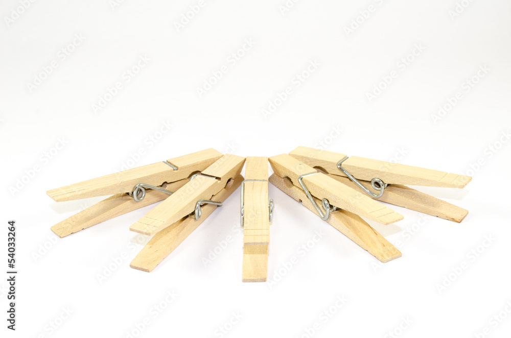 clothespin on white background