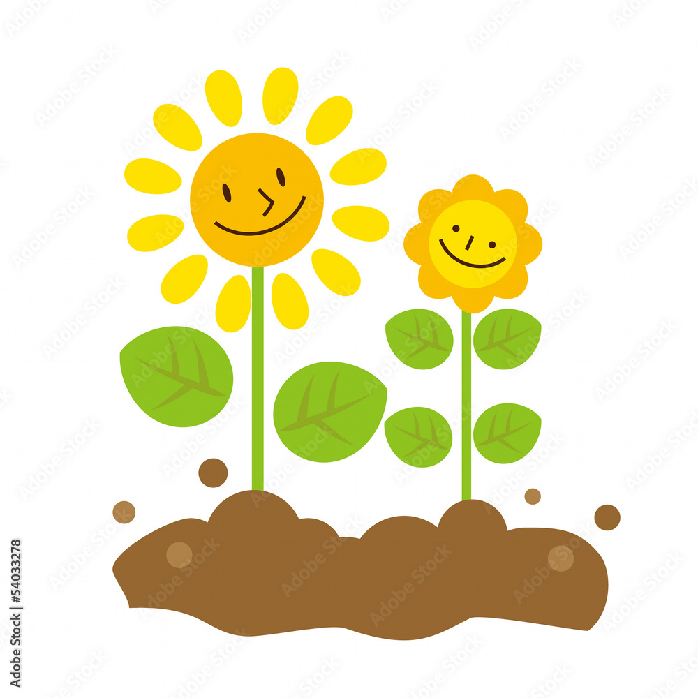ひまわり 笑顔 Stock Vector Adobe Stock