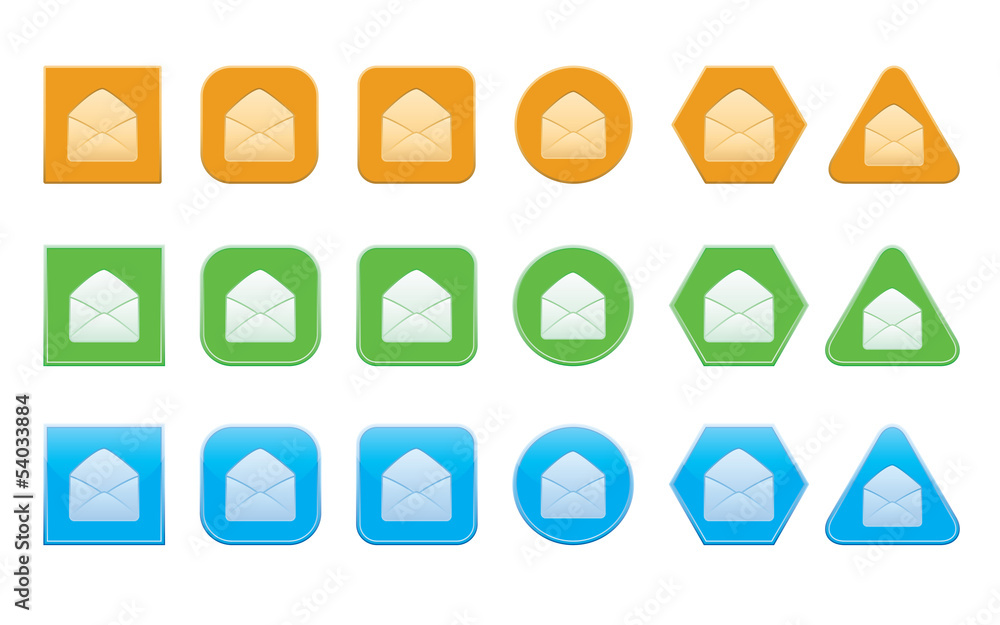 set of read mail icons of different shape set of read mail icons of different shape