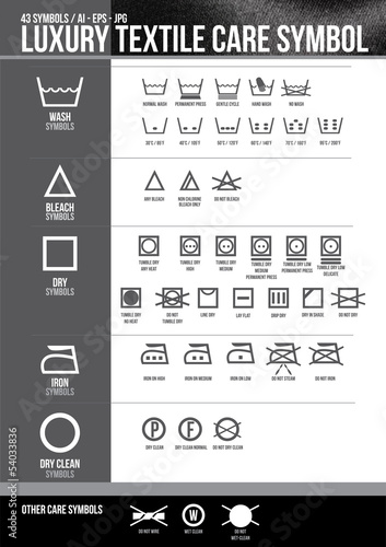 Luxury textile care symbols