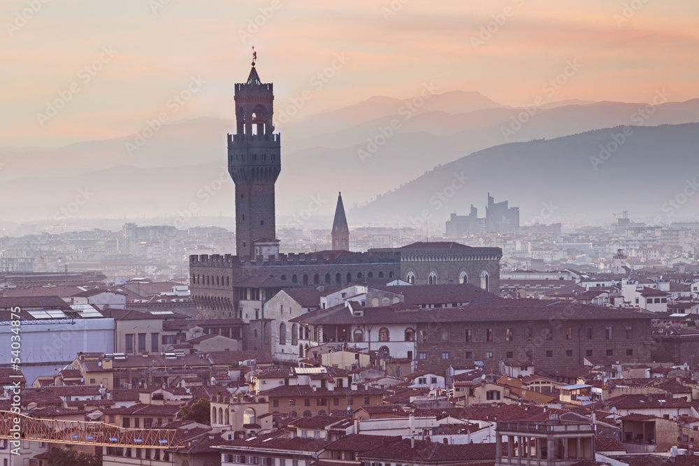 Florence skyline at sunrise, Italy