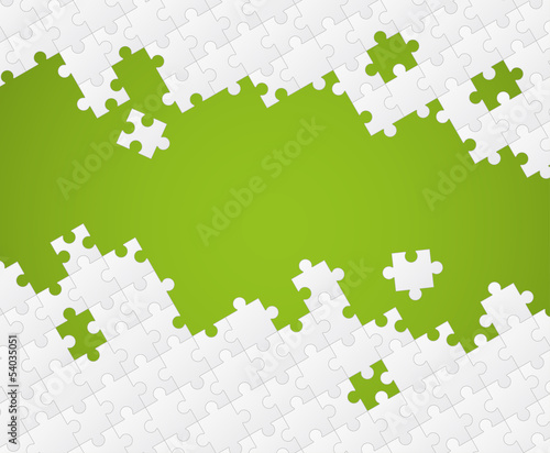 Puzzleteile weiß auf farbigem Hintergrund photo