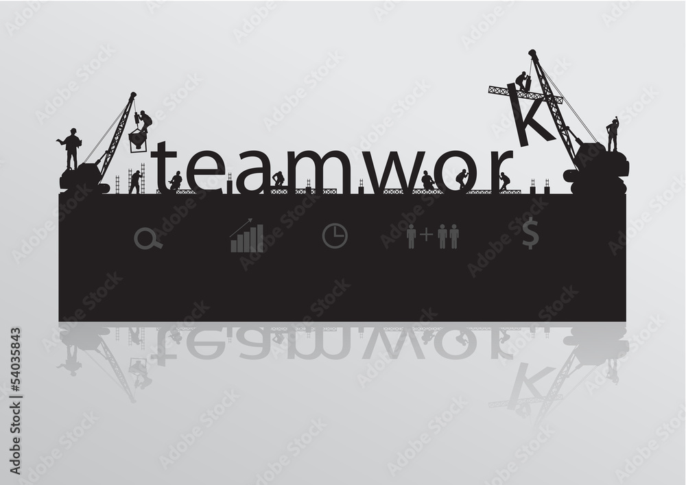 Construction site crane building teamwork text idea concept Construction site crane building teamwork text idea concept