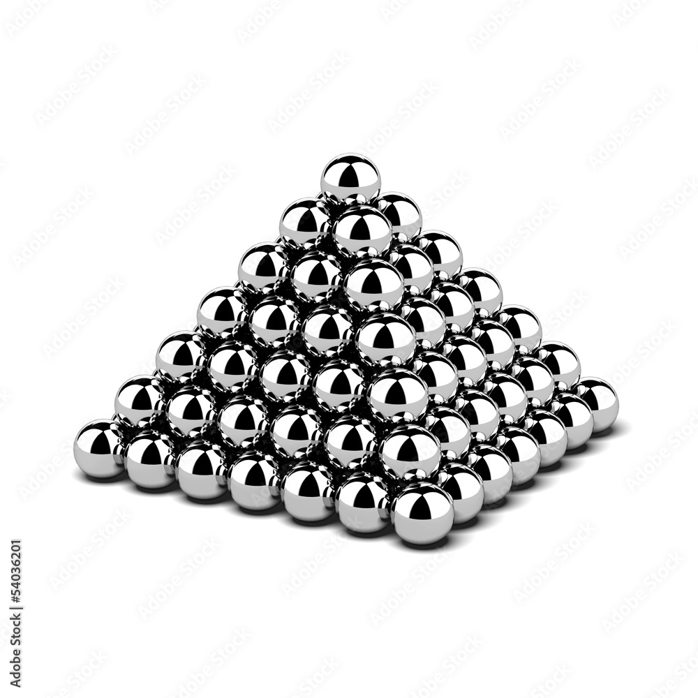 Pyramid of metal balls Stock Illustration | Adobe Stock
