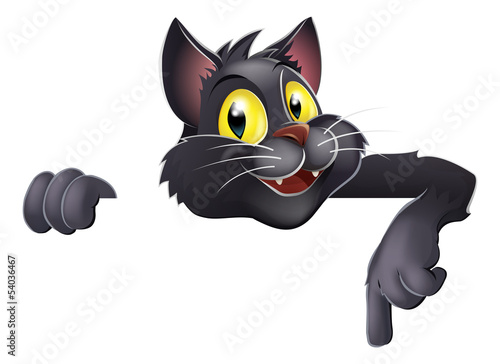 Halloween black cat cartoon