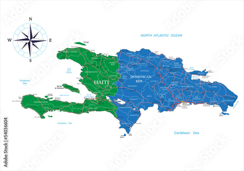 Dominican Republic and Haiti map