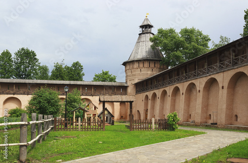Wall and tower Spaso-Euthymius monastery in Suzdal