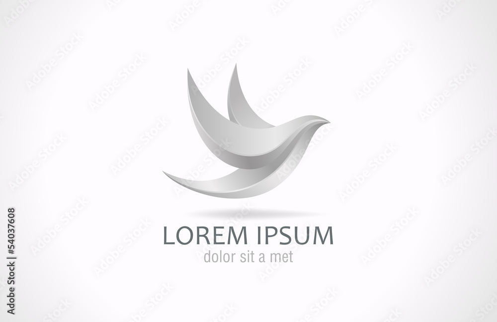 Logo abstract Metal Bird flying design template. Steel silver. Logo abstract Metal Bird flying design template. Steel silver.