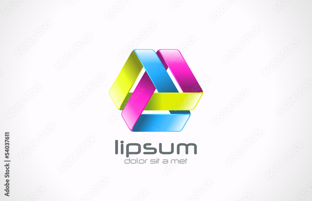 Logo vector design template - Abstract ribbon loop triangle Logo vector design template - Abstract ribbon loop triangle