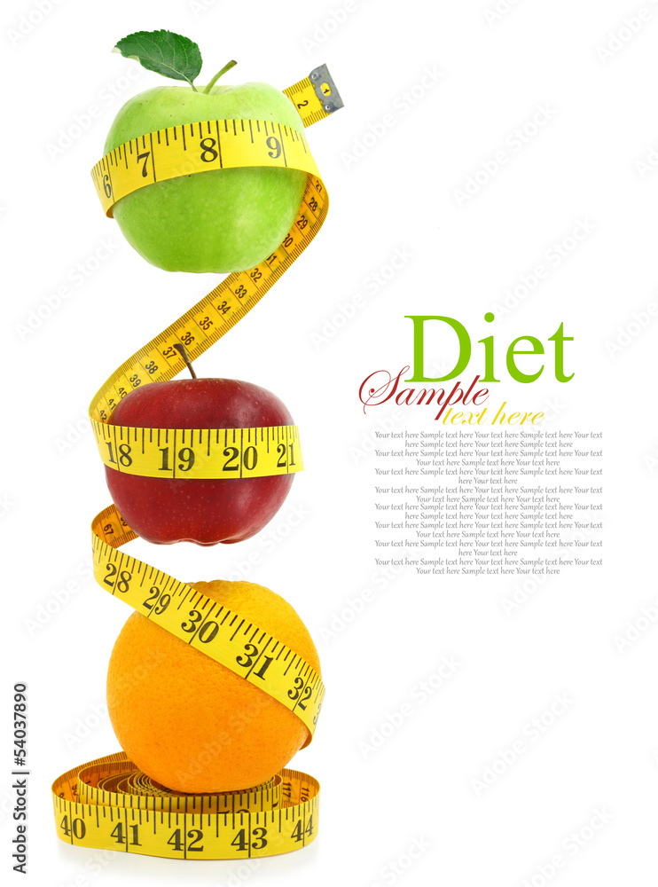 Balanced diet with fruits - obrazy, fototapety, plakaty 