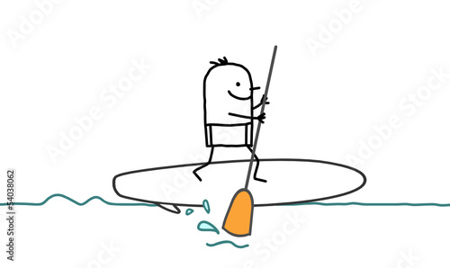 man & stand up paddle