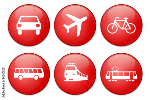 Verkehrsmittel Icon rot