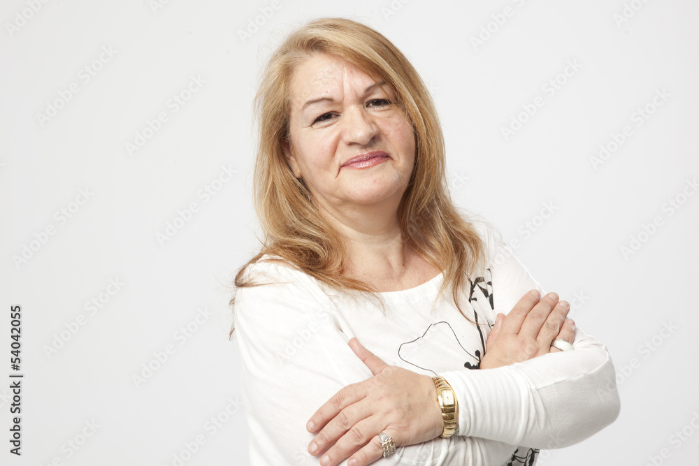 senior woman portait with a serious expression senior woman portait with a serious expression