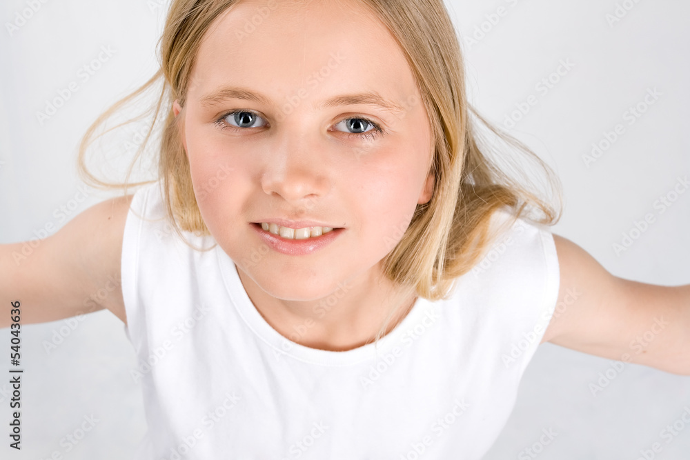 Portrait of Little Girl on white Portrait of Little Girl on white
