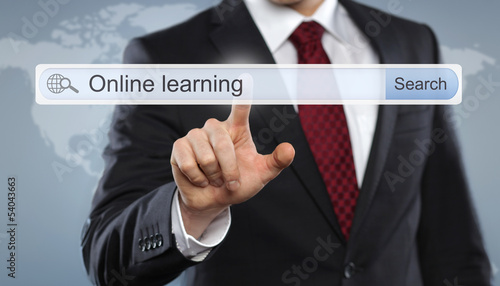 Businessman with Toolbar Online Learning