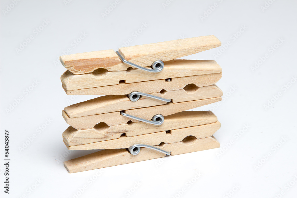 Clothespins isolated on white background Clothespins isolated on white background