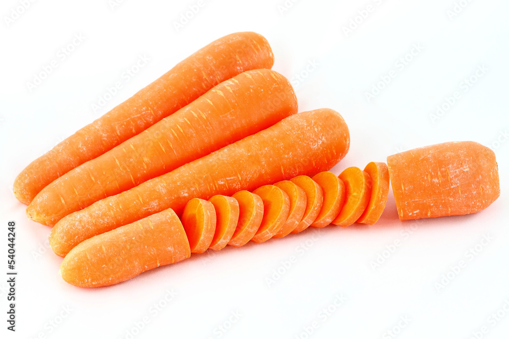 Carrot slices isolated on white background Carrot slices isolated on white background