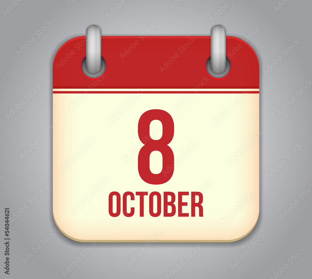 Vector October calendar app icon