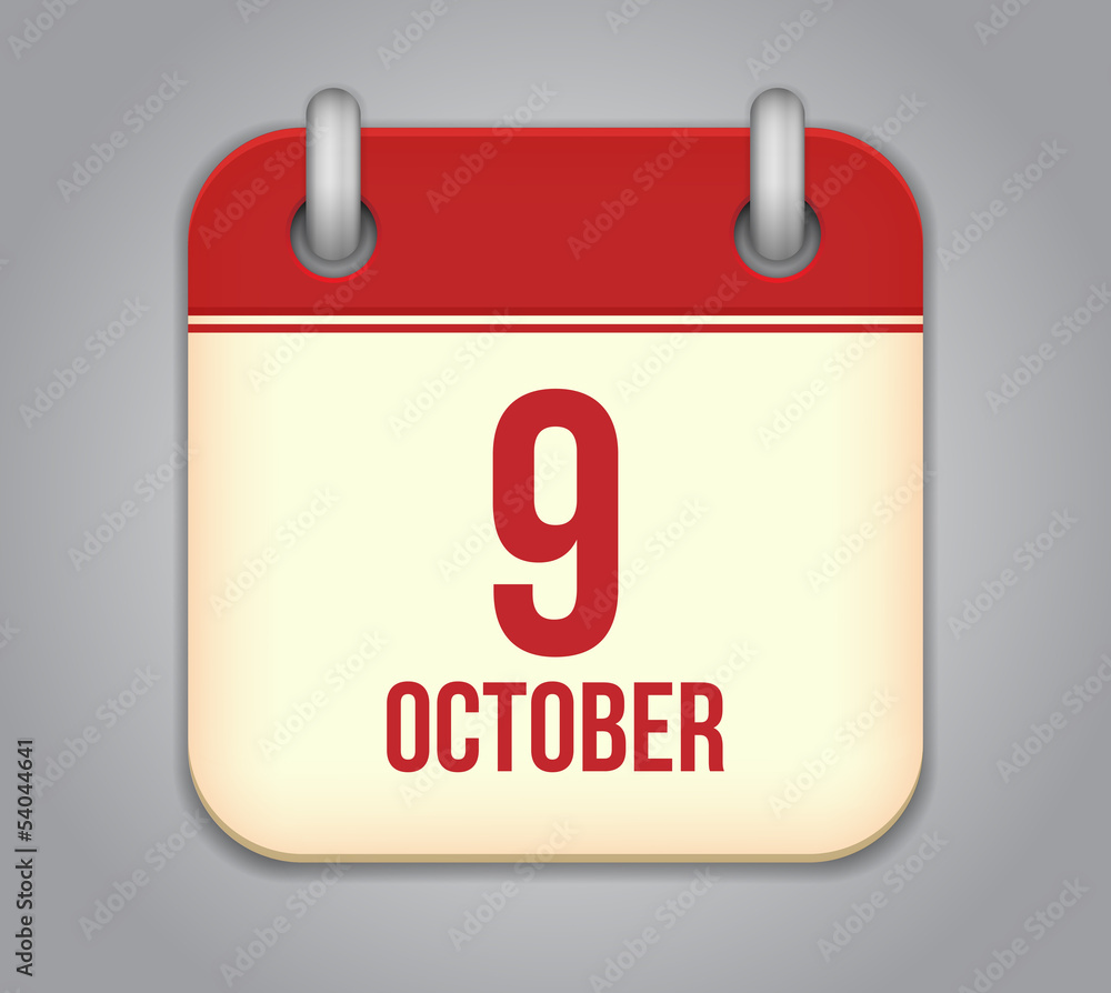 Vector October calendar app icon Vector October calendar app icon