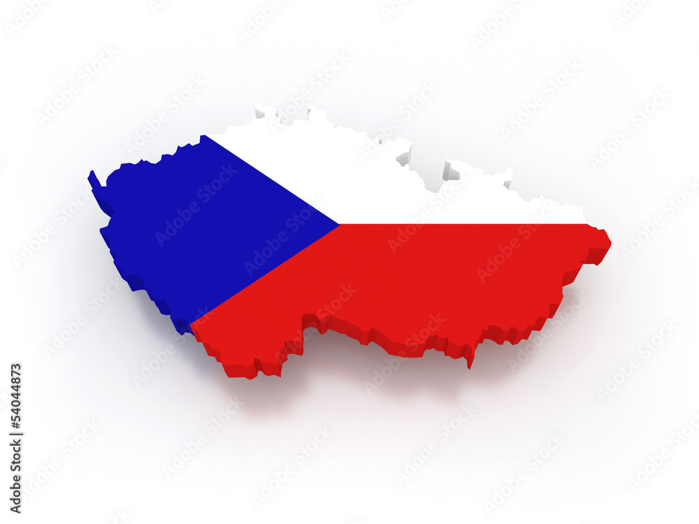 Three-dimensional map of Czech Republic. Three-dimensional map of Czech Republic.