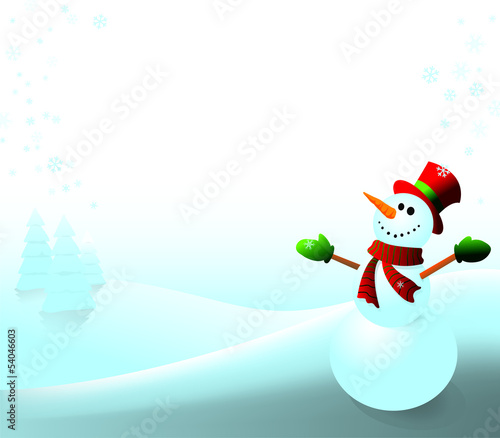 Snowman (white snow background)