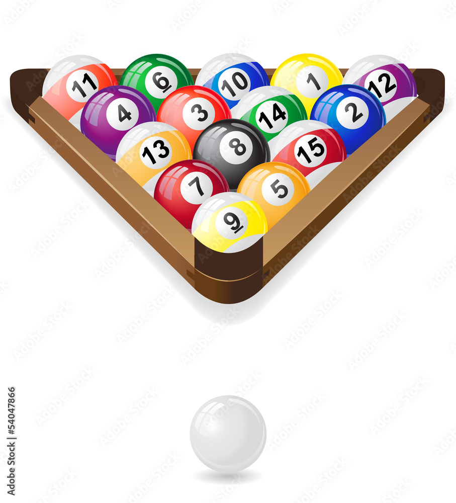 Naklejka premium billiards balls vector illustration