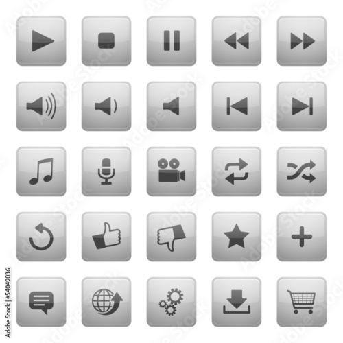Musik Video Player Button Set