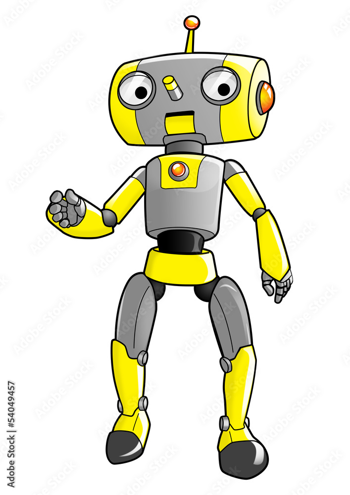 Cartoon illustration of a robot Cartoon illustration of a robot