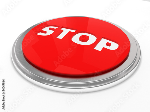 Red stop button isolated