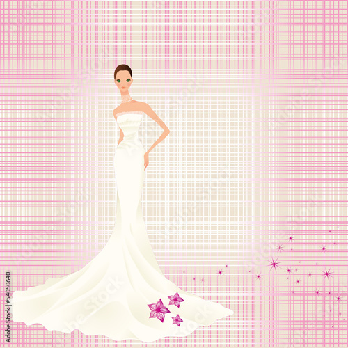 vintage background with bride